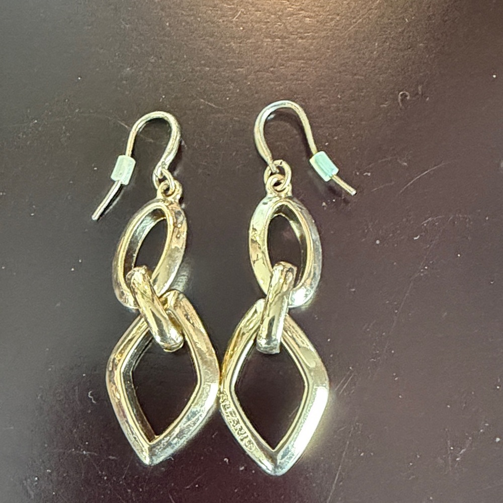 Elegant Gold Overlay Dangle Earrings
